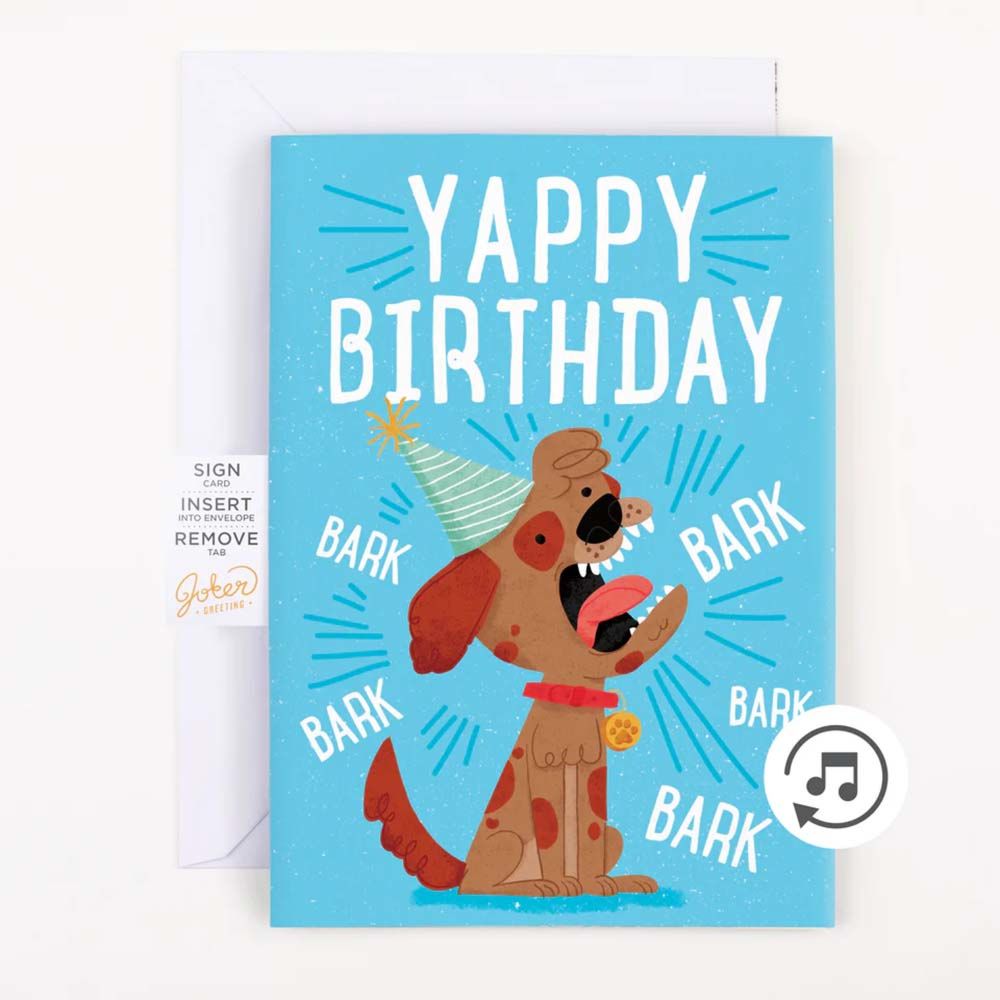 Endless Dog Bark Birthday Card with Glitter – Prank Card