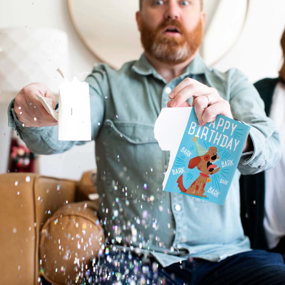 Endless Dog Bark Birthday Card with Glitter – Prank Card