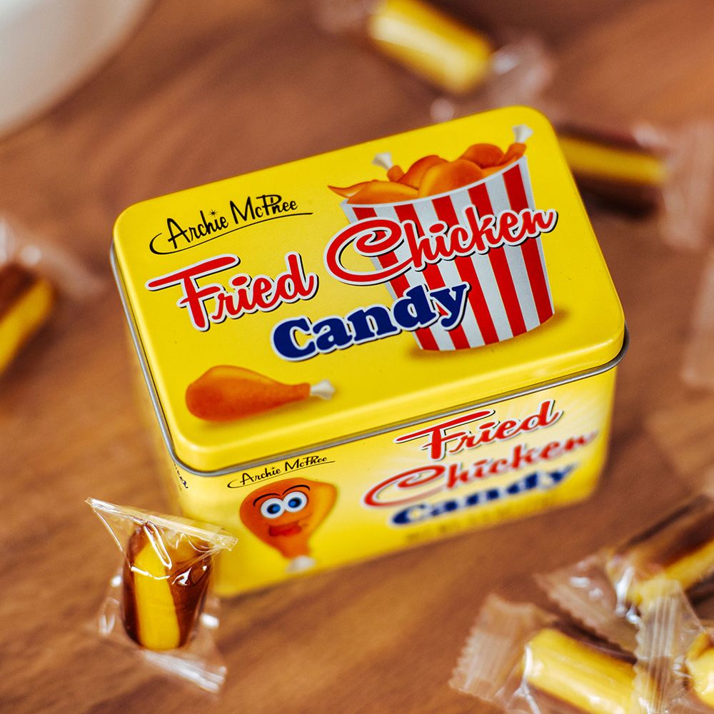 Fried Chicken Candy in a Tin