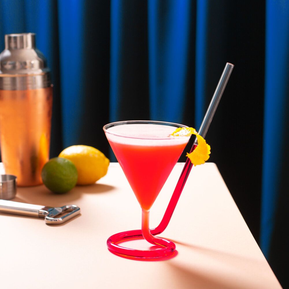 Martini Straw Glass